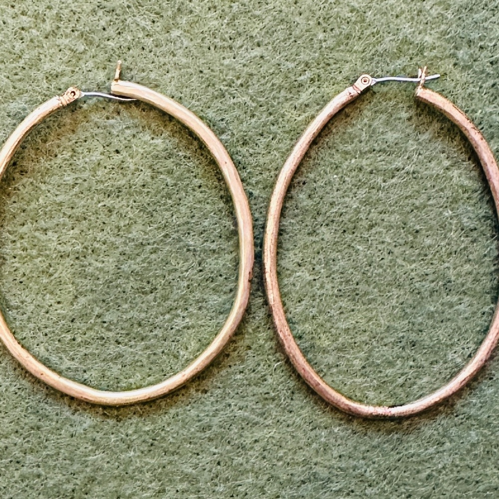 Brushed Gold Hoop Earrings